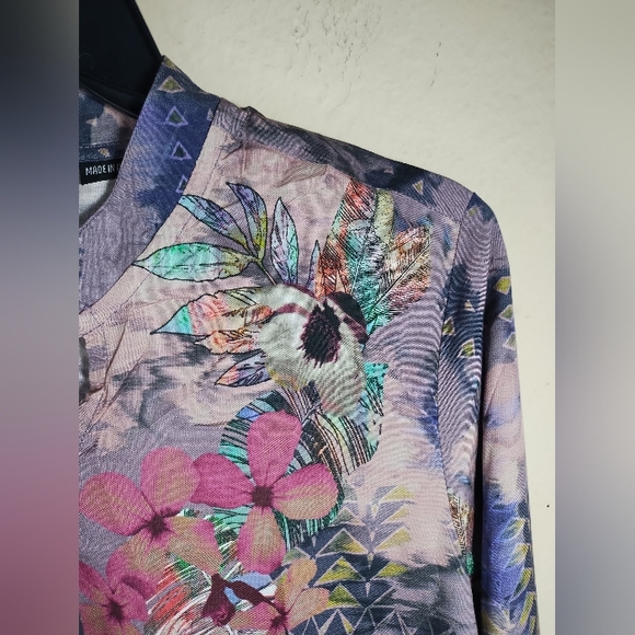 Tolani Collection Tunic Top Purple Boho Southwestern - Picture 4 of 16